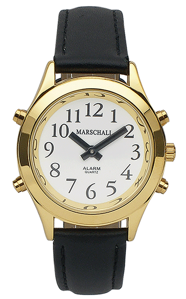 Marschall TALKING WATCH > Damenuhr Ø 34mm | Weckfunktion | Leder CEM-36915-Uhr