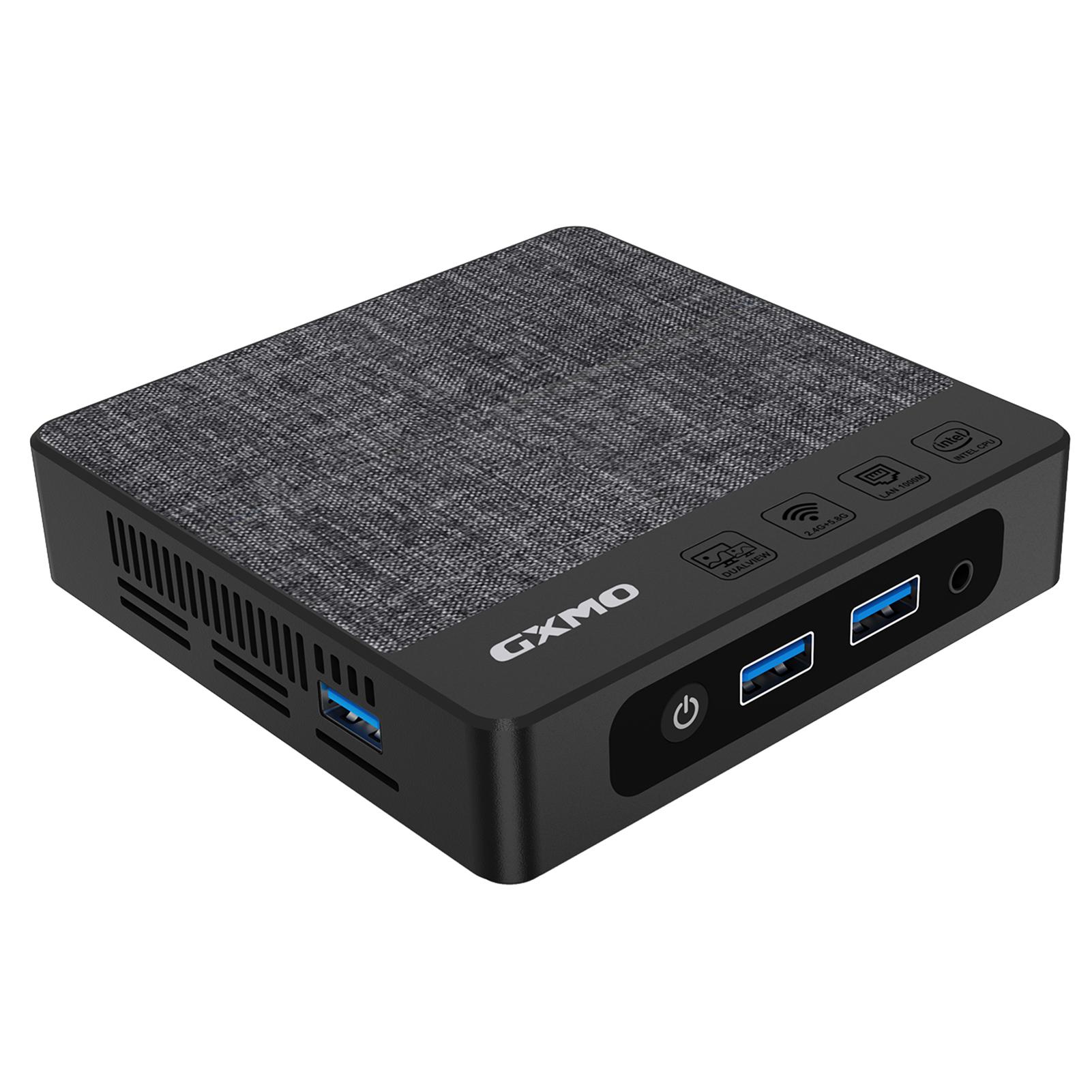 GCMO Mini-PC N4, Intel® Gemini Lake N4000, 6G LPDDR4, 64G EMMC, 256G SSD, 4K Dual-Screen, Windows 11, Home Office Mini-Desktop-Computer