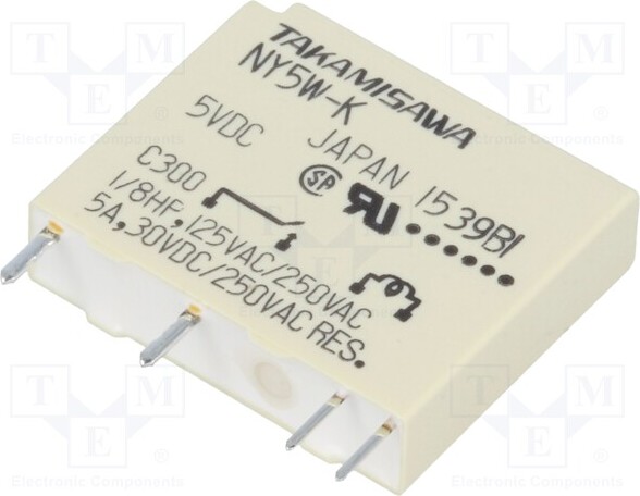 TNE 1x Relais: elektromagnetisch USpule : 5VDC 3A max.250VAC NY-5W-K Elektromagnetis _1GH_NY-5W-K