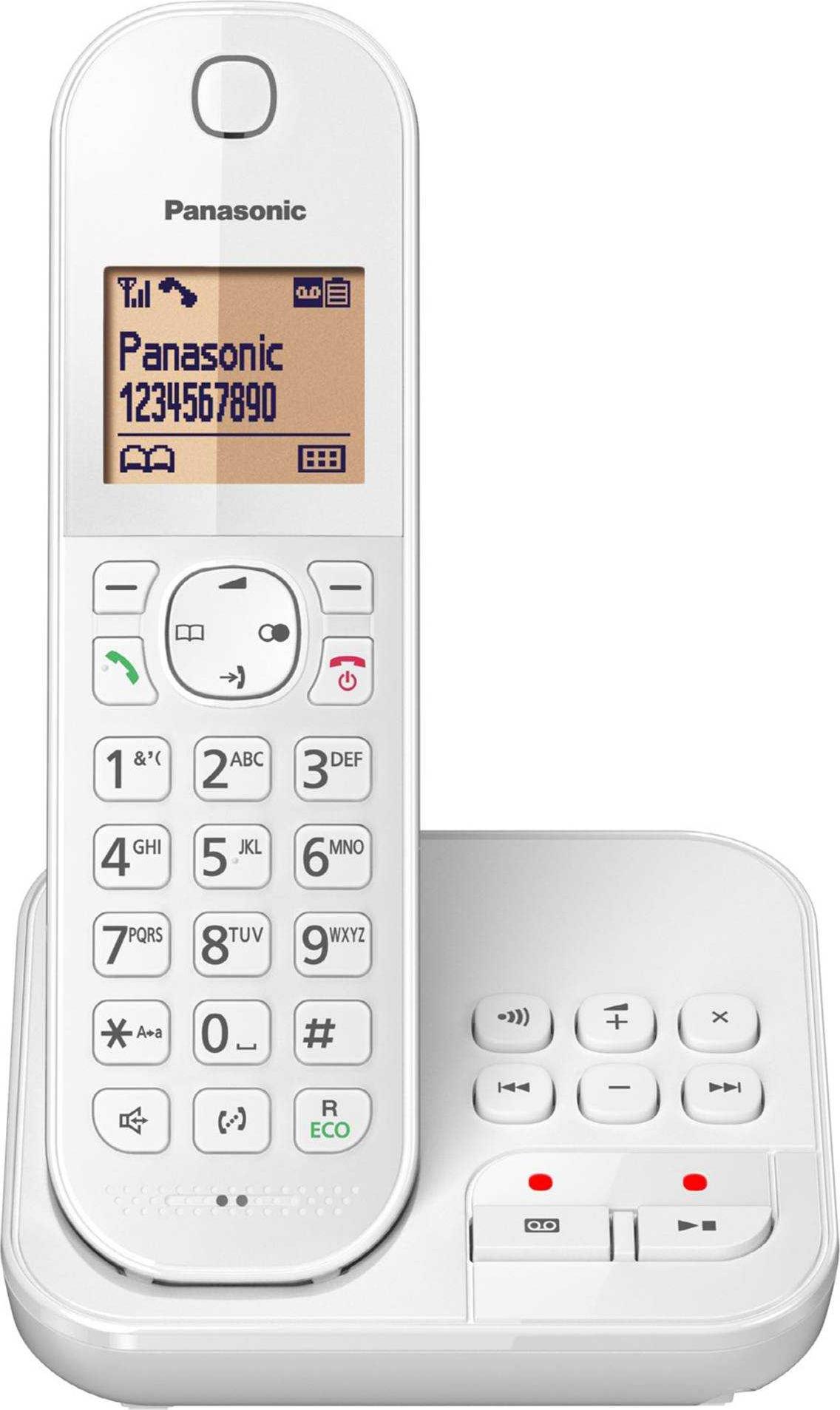 Panasonic Festnetztelefon KX-TGC420, Anrufbeantworter, Farbe: Weiss KX-TGC420GW