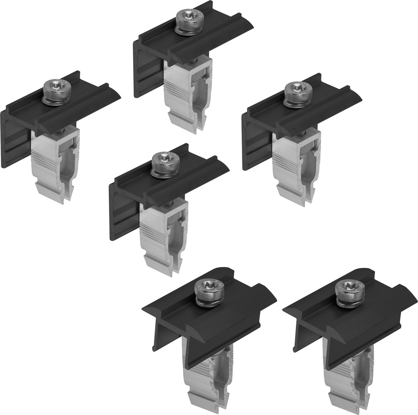 Avoltik ALU 2x Mittelklemmen + 4x Endklemmen schwarz 30-45mm Solar Befestigung avoltik 3335086