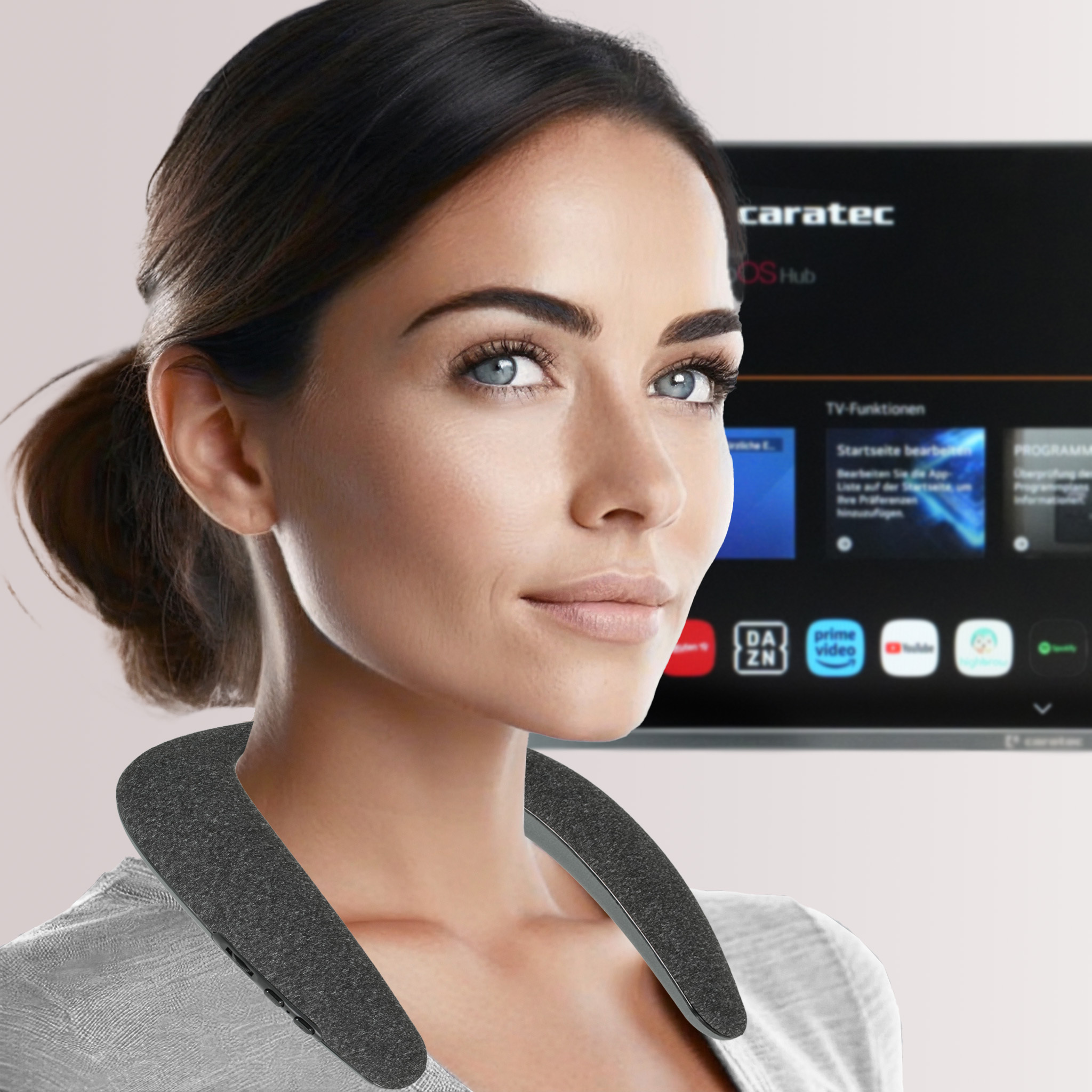 Caratec Audio Carasnake kempingový televízor s reproduktorom na krk - s Bluetooth
