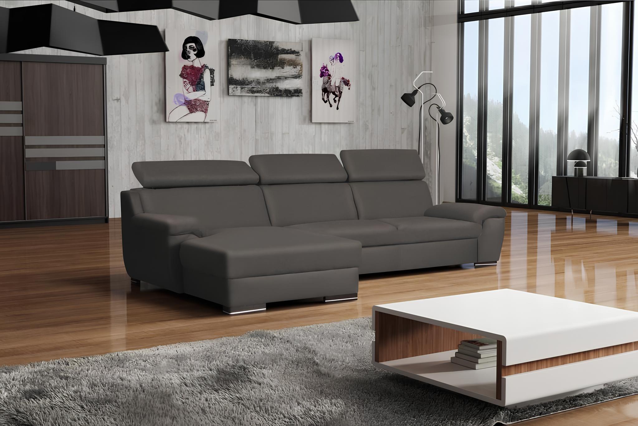 Ecksofa L-Form Möbel Stof fPolstermöbel Wohnzimmer Moderne Luxus Braun Möbel Neu
