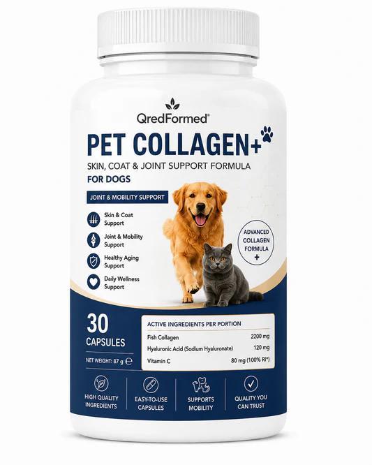 ZIMETER PET COLLAGEN+ - Haut-, Fell- & Gelenkunterstützung für Hunde - 30 Kapseln