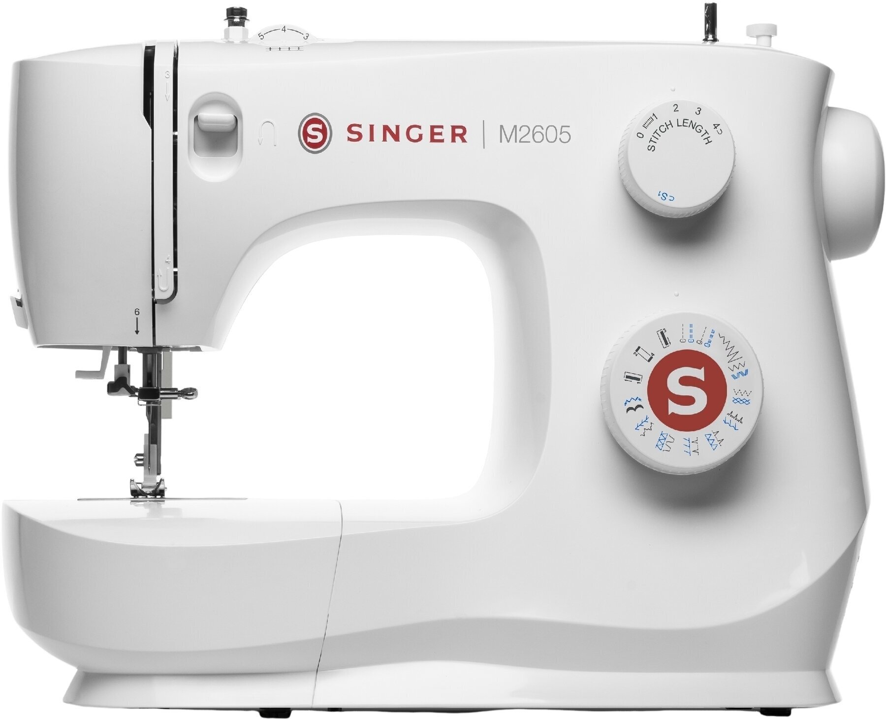 Singer M2605 - Nähmaschine - 12 Stiche - 4 Einstufen-Knopflöcher