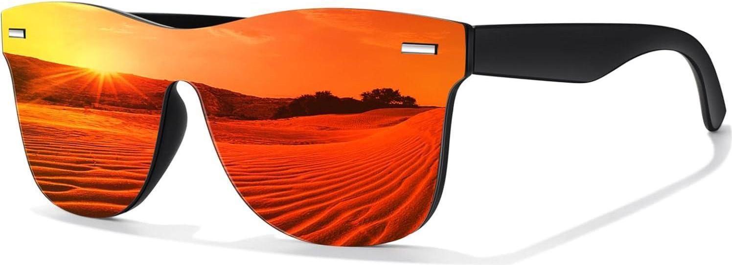 Sonstige Linvo Verspiegelte Polarisierte UV-Schutz Sonnenbrille - Klassisch Einteilig Modisch Brille