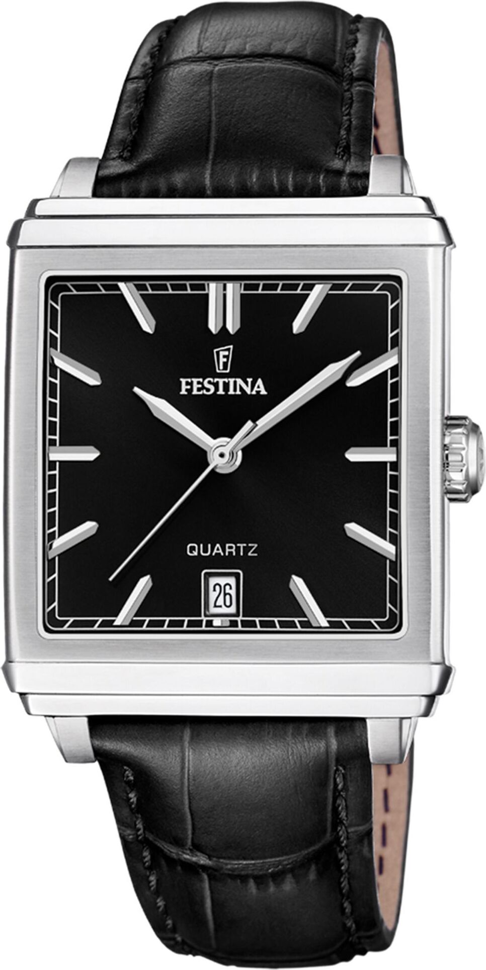Festina F20681/6 hodinky pánske hodinky kožený remienok dátum čierna