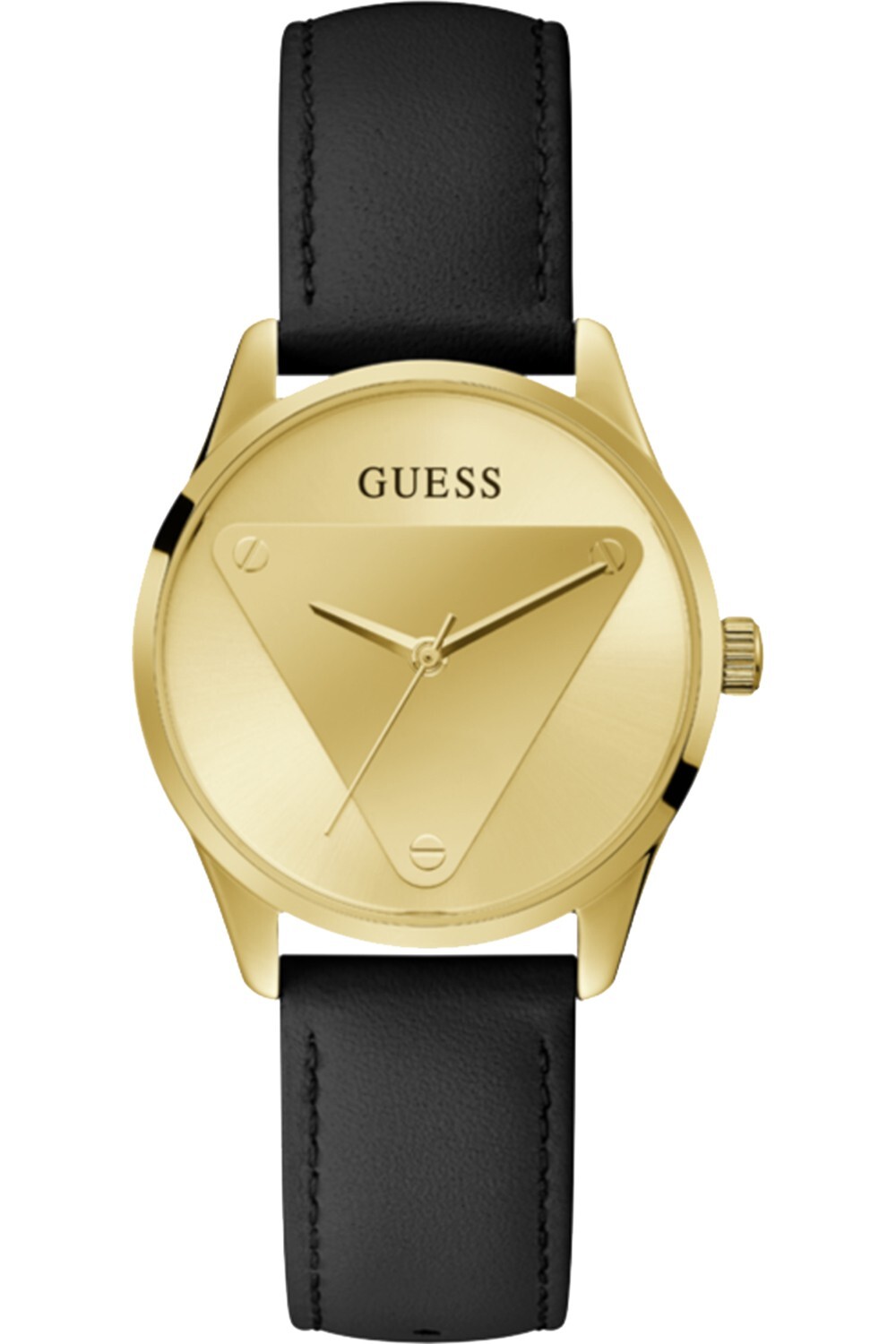 Guess dámske náramkové hodinky Emblem 36mm Iconic Triangle Logo On Dial Strap Leather GW0399L3