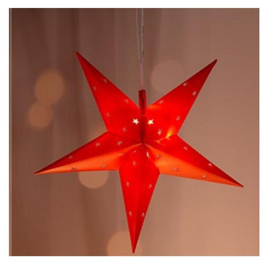 technik@all LED Papierstern Rot, Sternmuster, ca. 44cm, 12 LED batteriebetreiben 17776142r