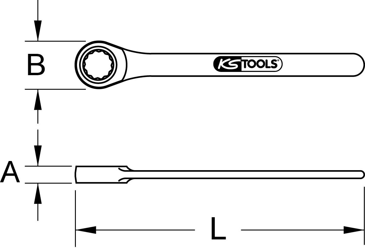 KS Tools EDELSTAHL Einringschlssel, 19mm 964.1019