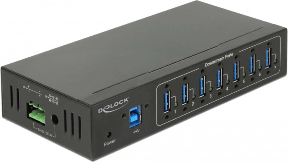 Delock 63311 DELOCK Industrie HUB 7xUSB 3.0 Typ-A 15kV ESD Schutz extern