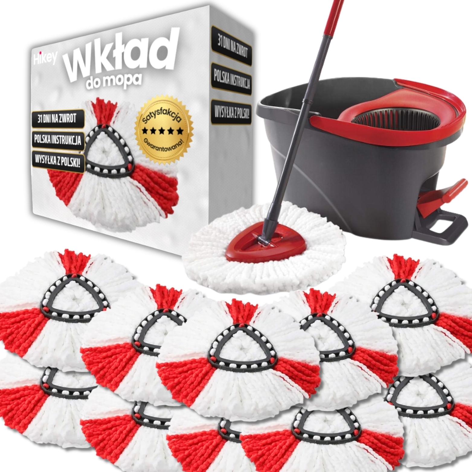 4 Testine Di Ricambio Per Mocio O Cedar Spin Mop, Facili Da Pulire