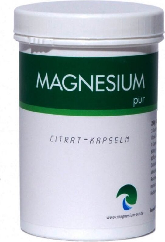 Magnesium Pur 250 Kapseln, Magnesiumcitrat Citrat Vegan RR-Z1U2-ZLDN