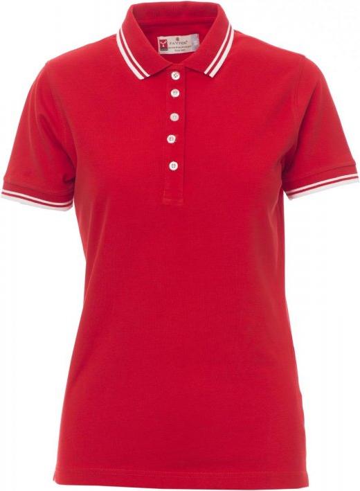 Damen Poloshirt "SKIPPER LADY" - Payper Rot/Weiss L 1027