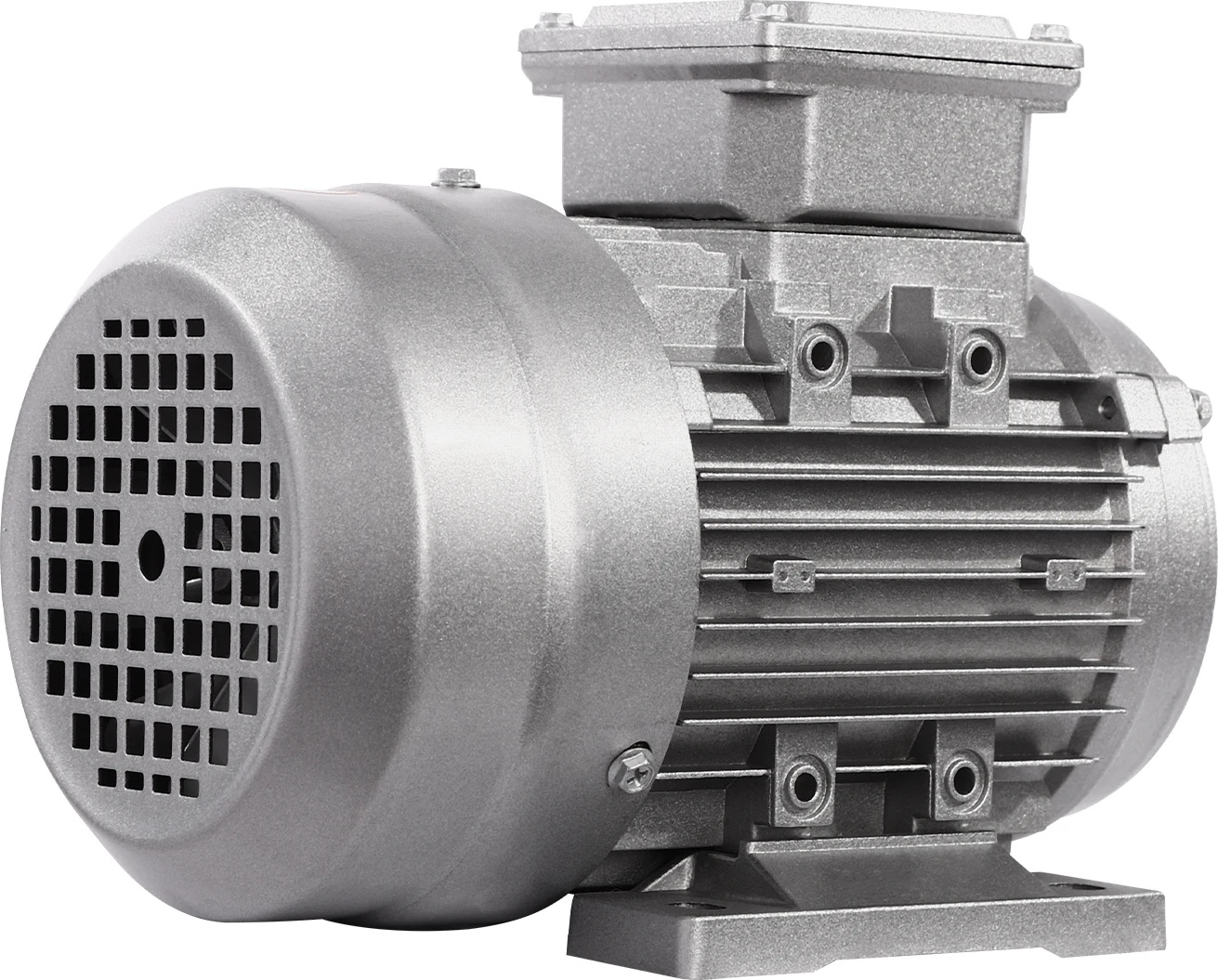 Elektromotor, výkon 0,75 kW, rýchlosť 1400 ot/min, strieborný, 380 V