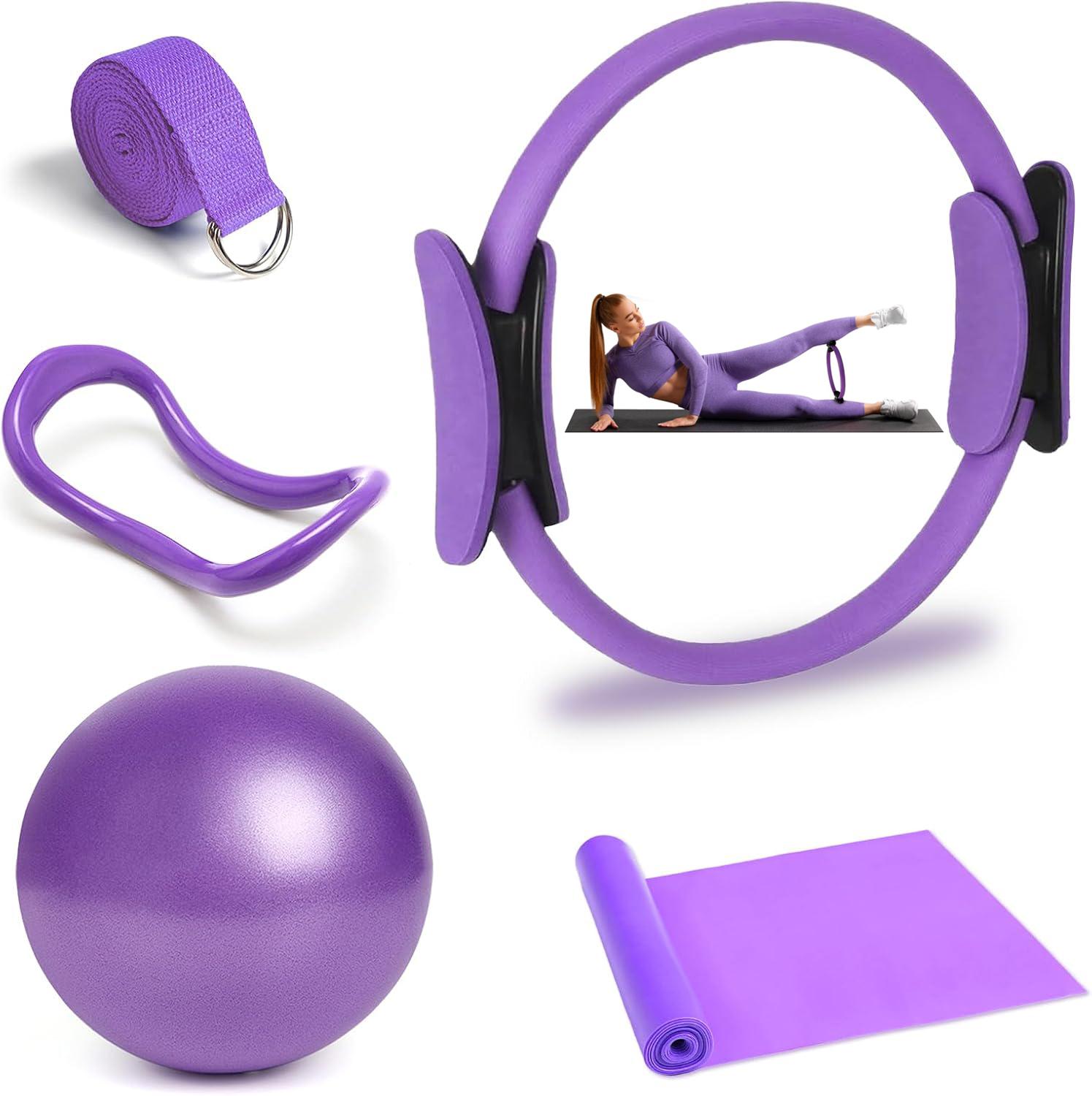 AKKEE Pilates Ring, Fitnessring, Yoga Widerstandsring, Yoga Fitness Ring, Yoga Fitness Magic Circle, Bauch- & Beintrainer, mit Doppelgriff