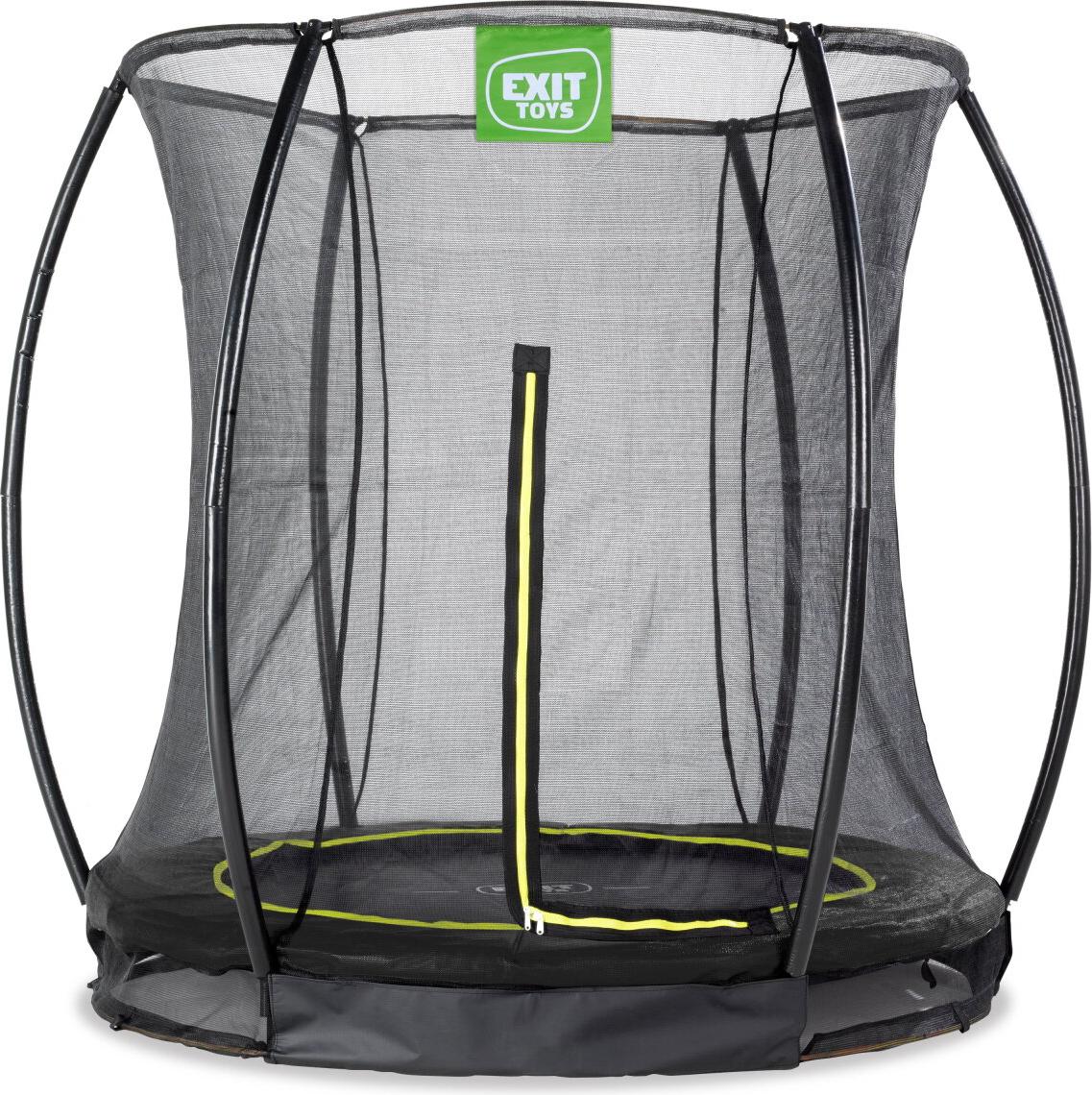 Trampolína EXIT Silhouette, priemer 183 cm, s bezpečnostnou sieťou, podlahová trampolína, okrúhla, pre deti, čierna