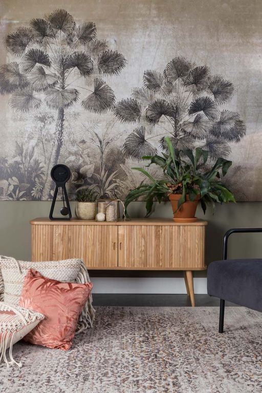 Sideboard BARBIER von ZUIVER mit Rollo Schiebetüren 4300008