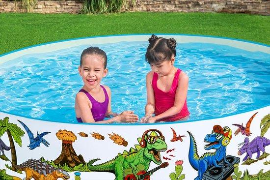 Unyqoos® Kinderplanschbecken mit Dinosaurier-Motiv, Vinyl, 244 x 46 cm, 2.074 l Wasserinhalt, für Kinder ab 3 Jahren