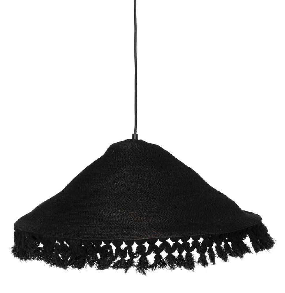 BigBuy Home Deckenleuchte – Schwarz – 40 W – Natürliche Faser – 60 x 60 x 23 cm