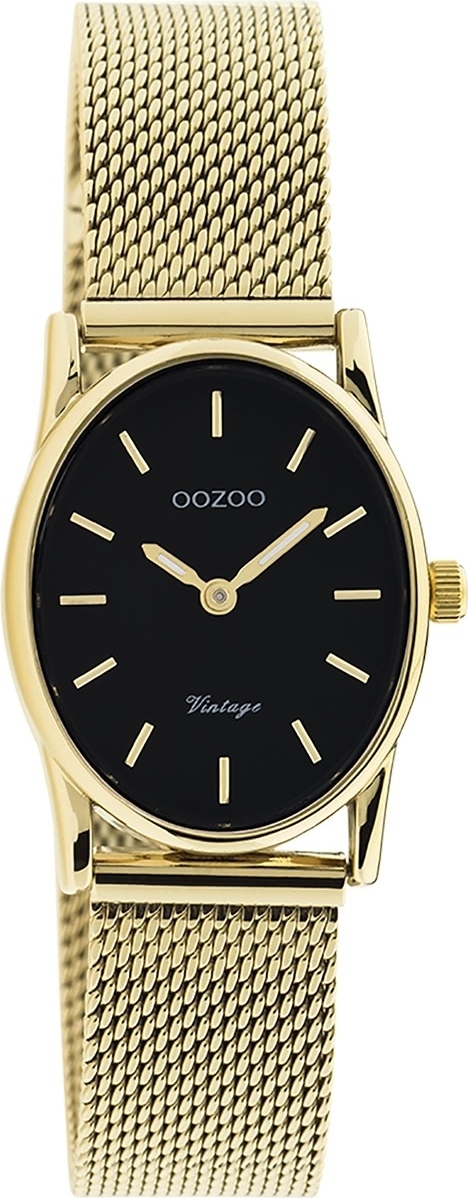 Oozoo náramkové hodinky zlaté kovové pletivo Vintage série dámske analógové Quartz hodinky UOC20259