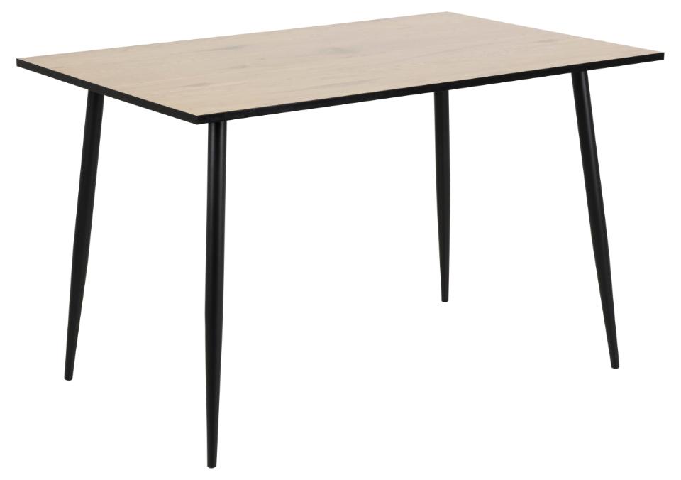 Actona OXM Rechteckiger Esstisch Valencia Melamin Matt White Wash Wildeiche Rauh / Metall Matt Black Rough Pulverbeschichtet AC5910451065