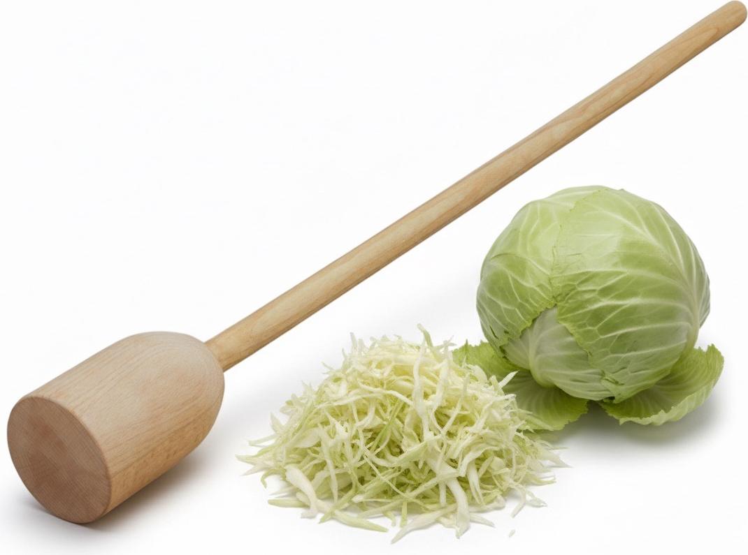 PEEWIT XXL Holzstampfer Buche für Sauerkraut, großer 110 x 10 cm