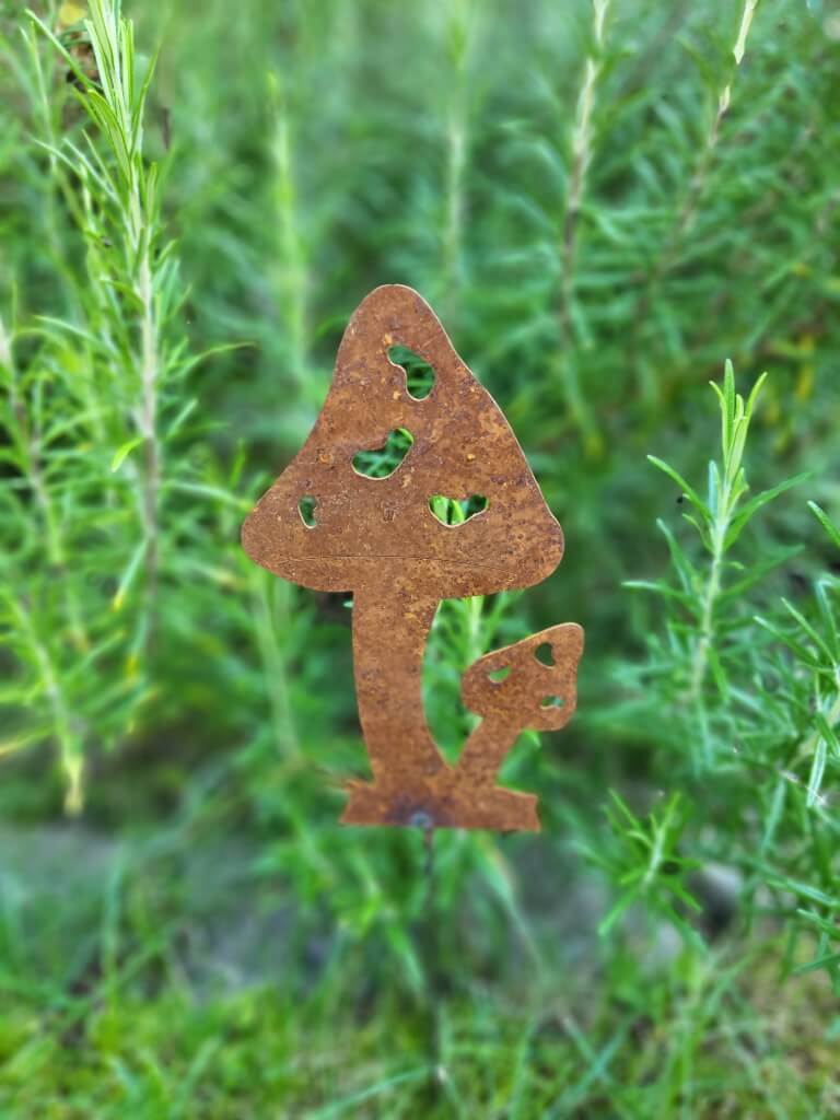 Wohnlust Edelrost Topfstecker Pilze