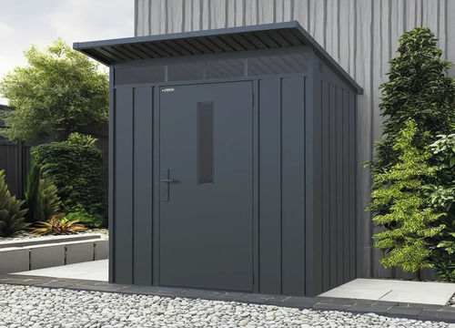 Záhradný domček Konsta Premium 37 m2 s pultovou strechou 199x190 cm čierny