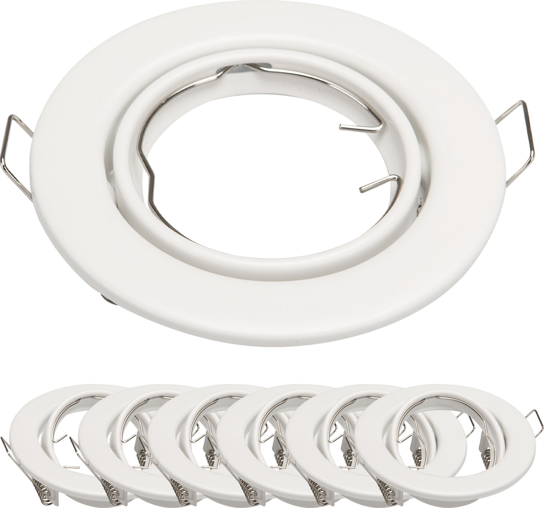 6x LED-Deckeneinbauleuchten, 5 W, GU10, Neigbar, Kaltweiß 6000 K – Für Ausschnitte 70-80 Mm