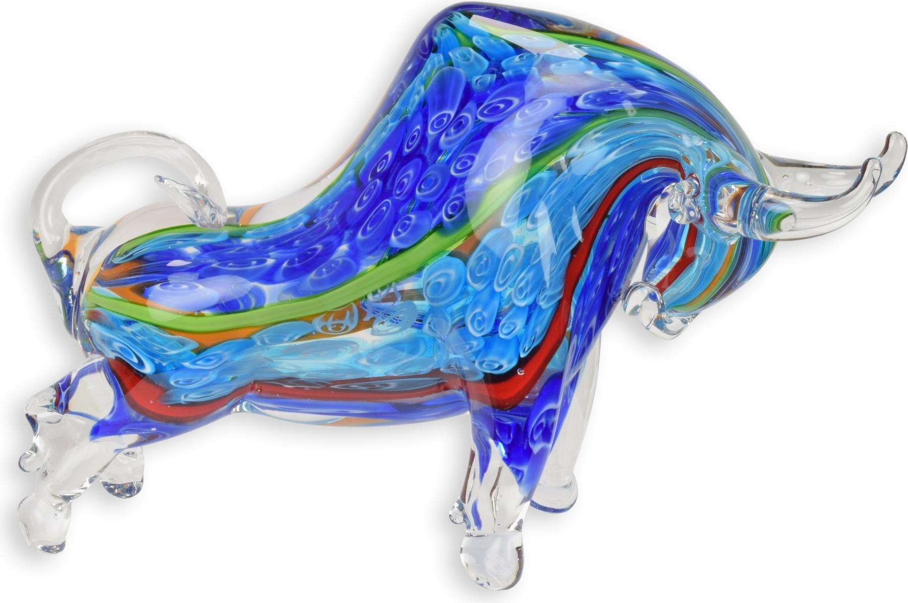 Aubaho Eine Glasfigur im Murano-Stil, die einen Stier darstellt Replikat Retro Design Dekoration