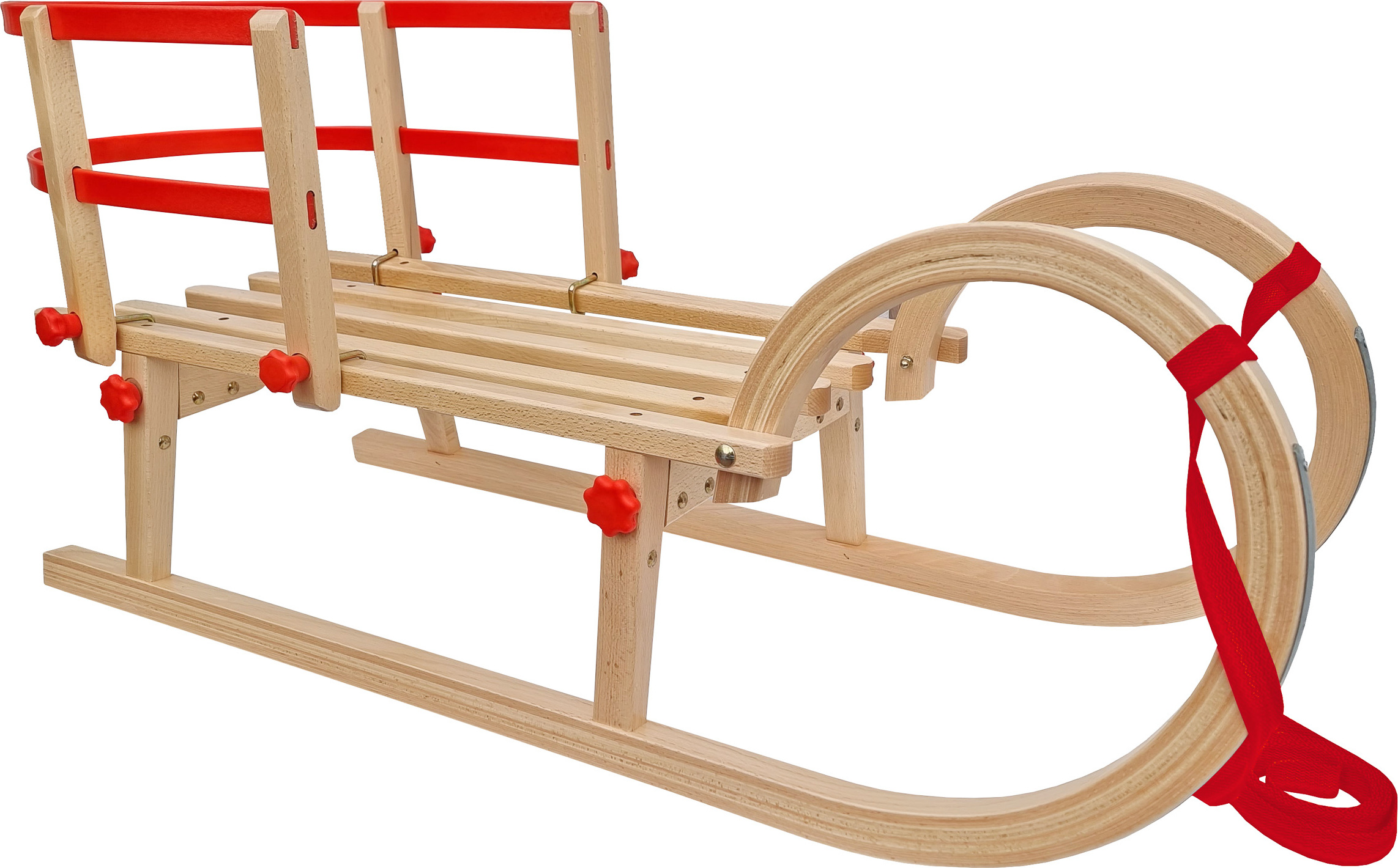 Erst-Holz 21-000-Lehne Hörnerschlitten Klappschlitten mit Lehne, Länge:95 cm