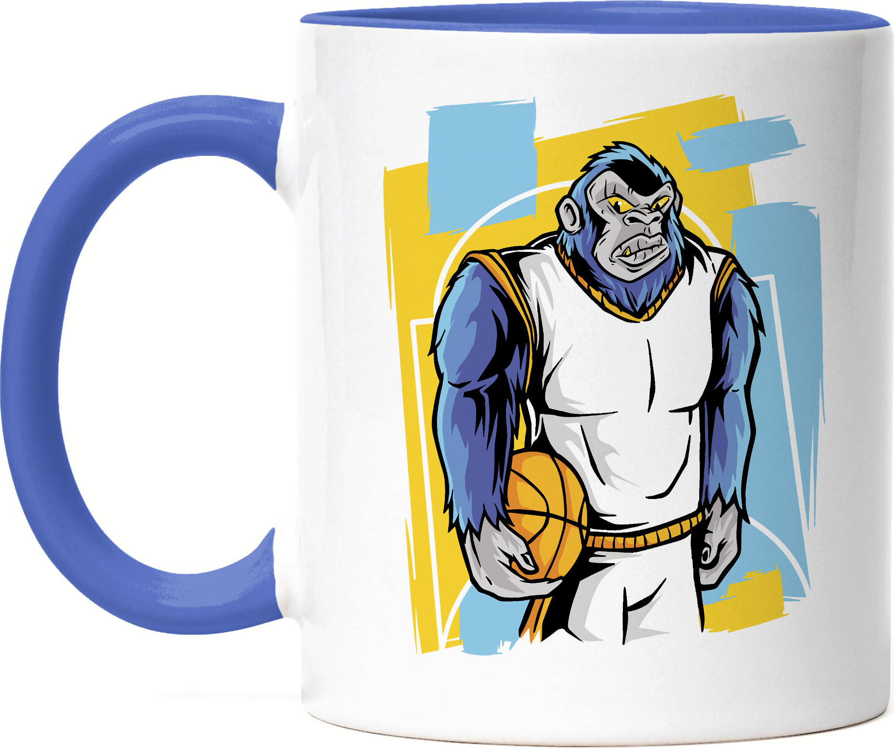 Hey!Print Basketball Tasse Blau Gorilla Mannschaft Spieler Korb Teamsport Gewinner Ballsport Jersey Team Mannschaftssport HP-1790-T-Blau