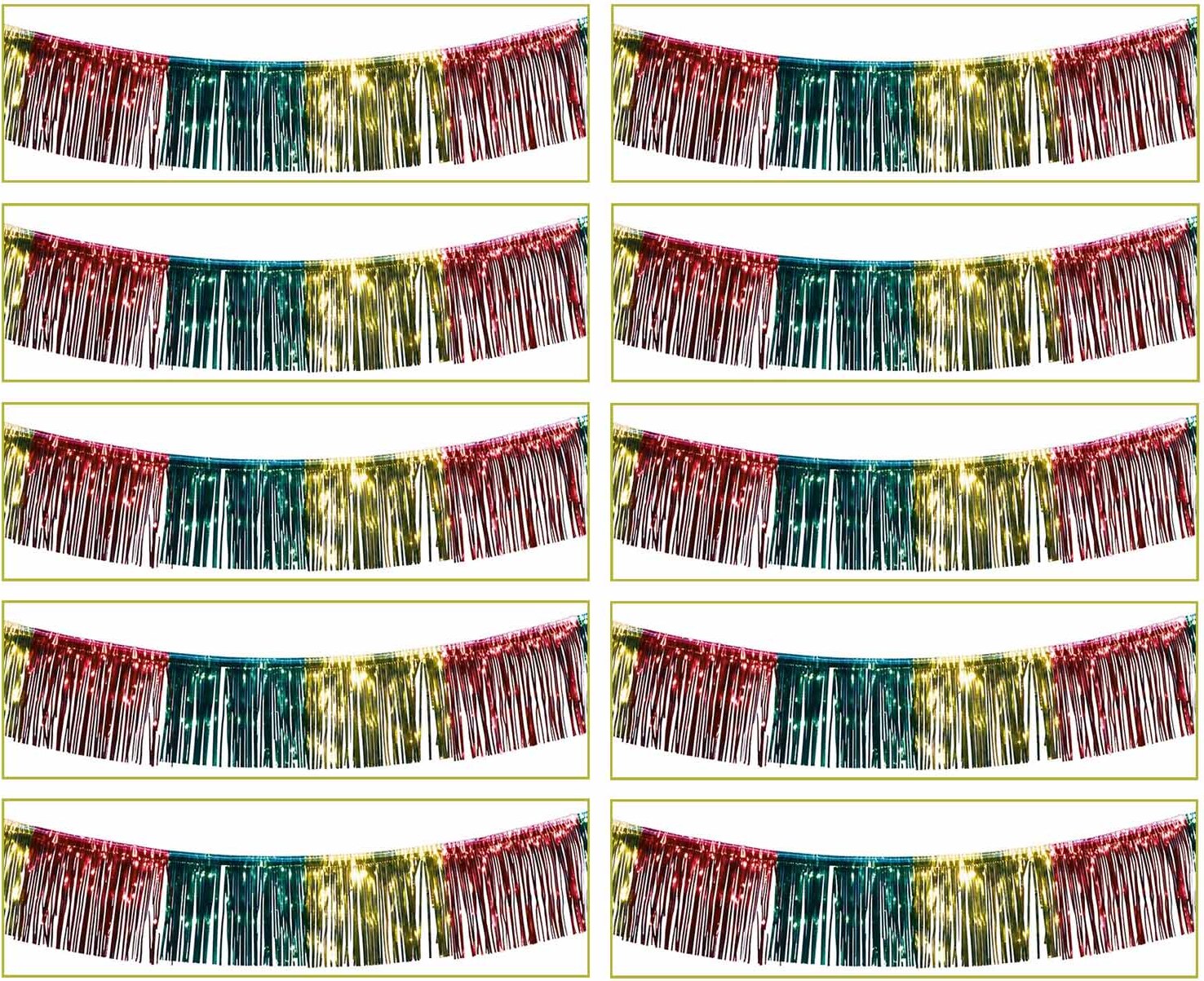 10m Fransen-Girlande (Rot-Gelb-Grün) Rubies ( !!! 10Stück !!! ) 6501729 (P)