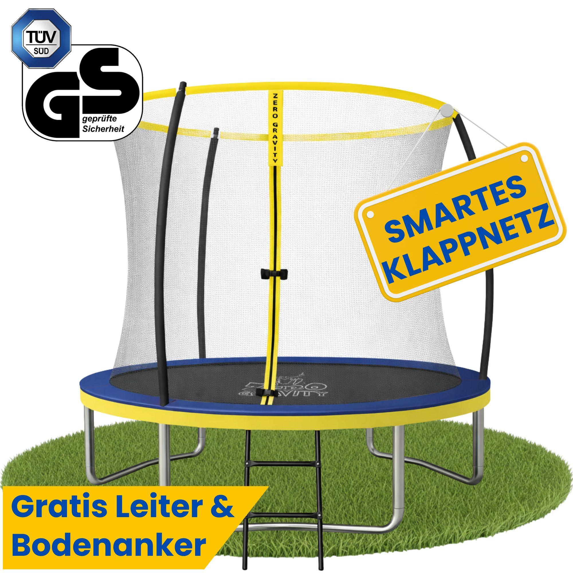 Trampolína Zero Gravity Ø 244 cm vrátane rebríka a 4 kotiev do zeme / Rýchla montáž a demontáž vďaka inteligentnej skladacej sieti / Max. 75 kg / Ultima 4 Fun Edition