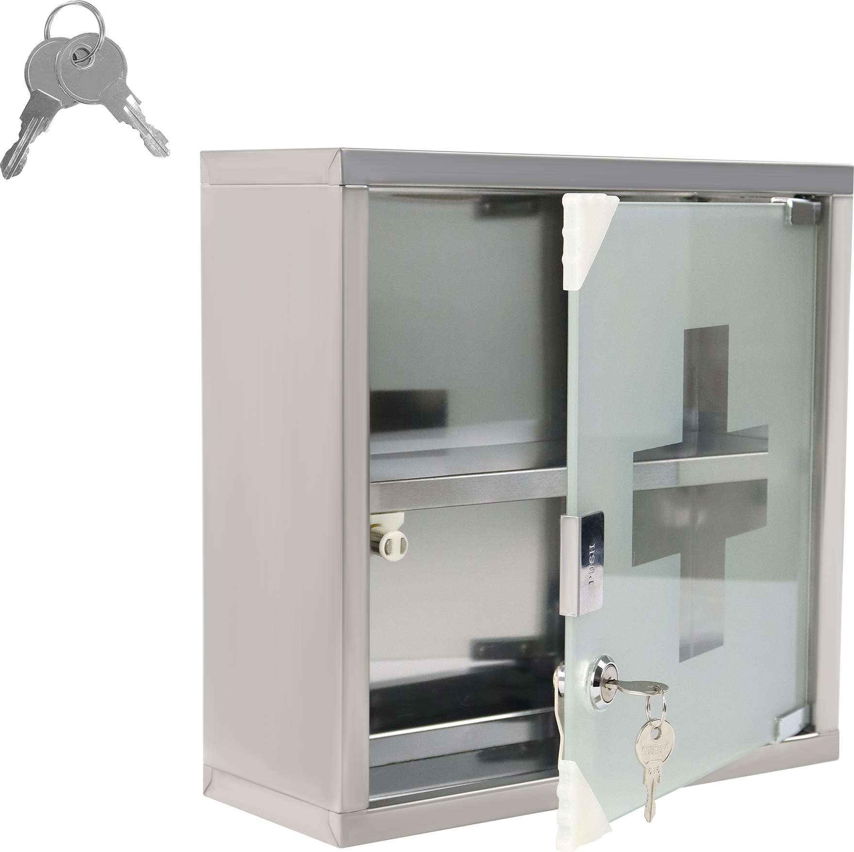 Armadietto Porta Medicinali Da Parete LJJJXXX | Acciaio Inox 4 Scomparti Con Chiusura A Scatto | 42x17x55 Cm
