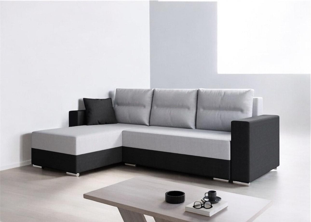 VENETI Ecksofa-Set KANNADA 3 - grau/schwarz 148-01-00070