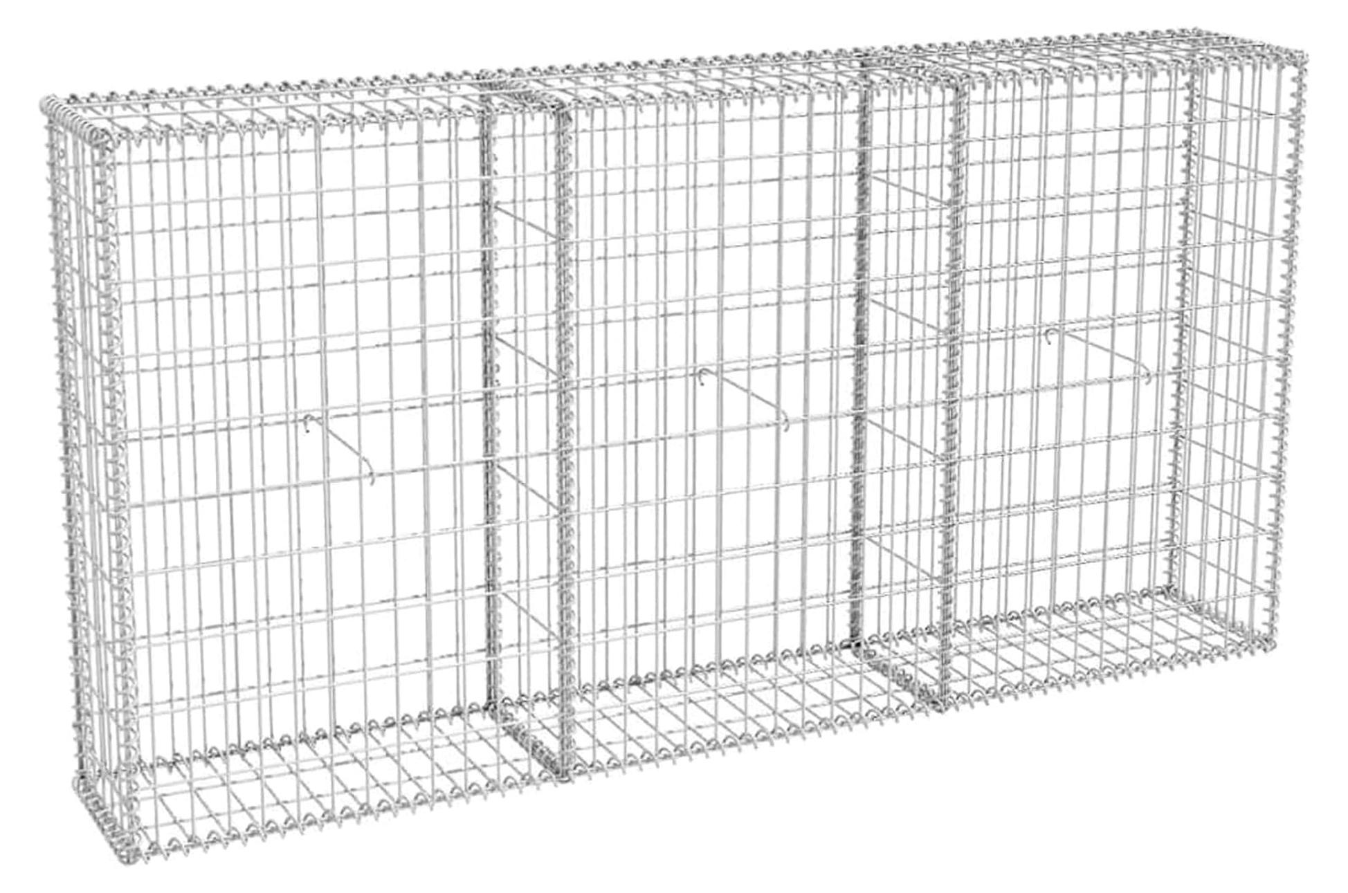 Markenlos Gabionenkorb, Gabionen Zaun, Steinkorb Gabione, Gabionenwand, Gabionen Pflanzkübel, Gabionen-hochbeet, Stahl 200×30×100 cm