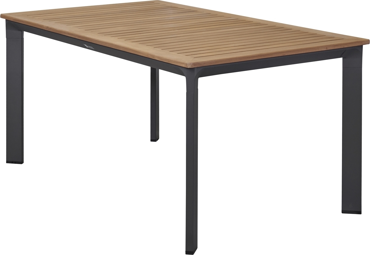 Gartentisch - Anthrazit - Aluminium - Teakholz - 90 x 160 cm