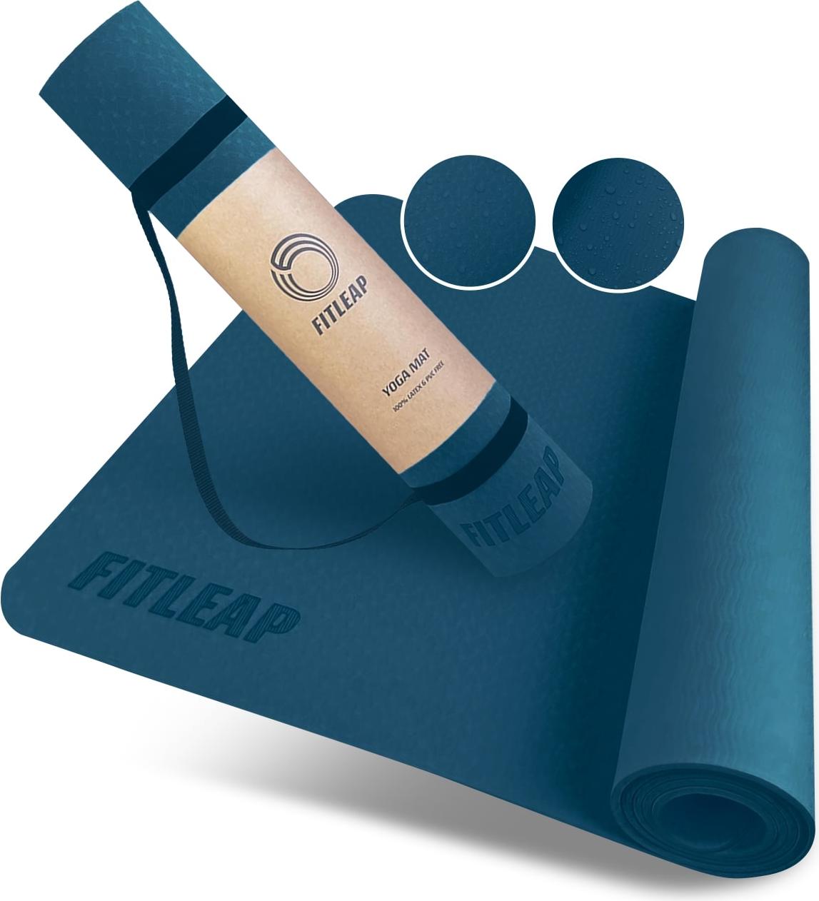 Fitleap Yoga-Matte Pro aus umweltfreundlichem TPE-Schaum. Sehr rutschfeste, schadstofffreie, hypoallergene und hautfreundliche Gymnastik-Matte, Fitness-Matte, Turn-Matte FL-YM-PRO-5-DBU