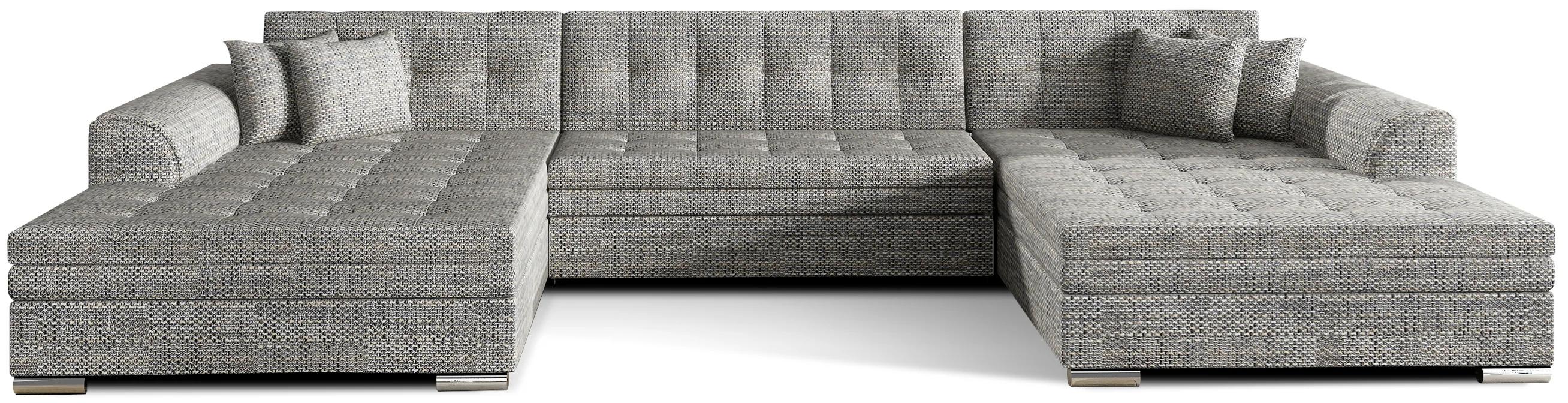 VENETI Großes U-förmiges Sofa NYX - grau 162-01-02167