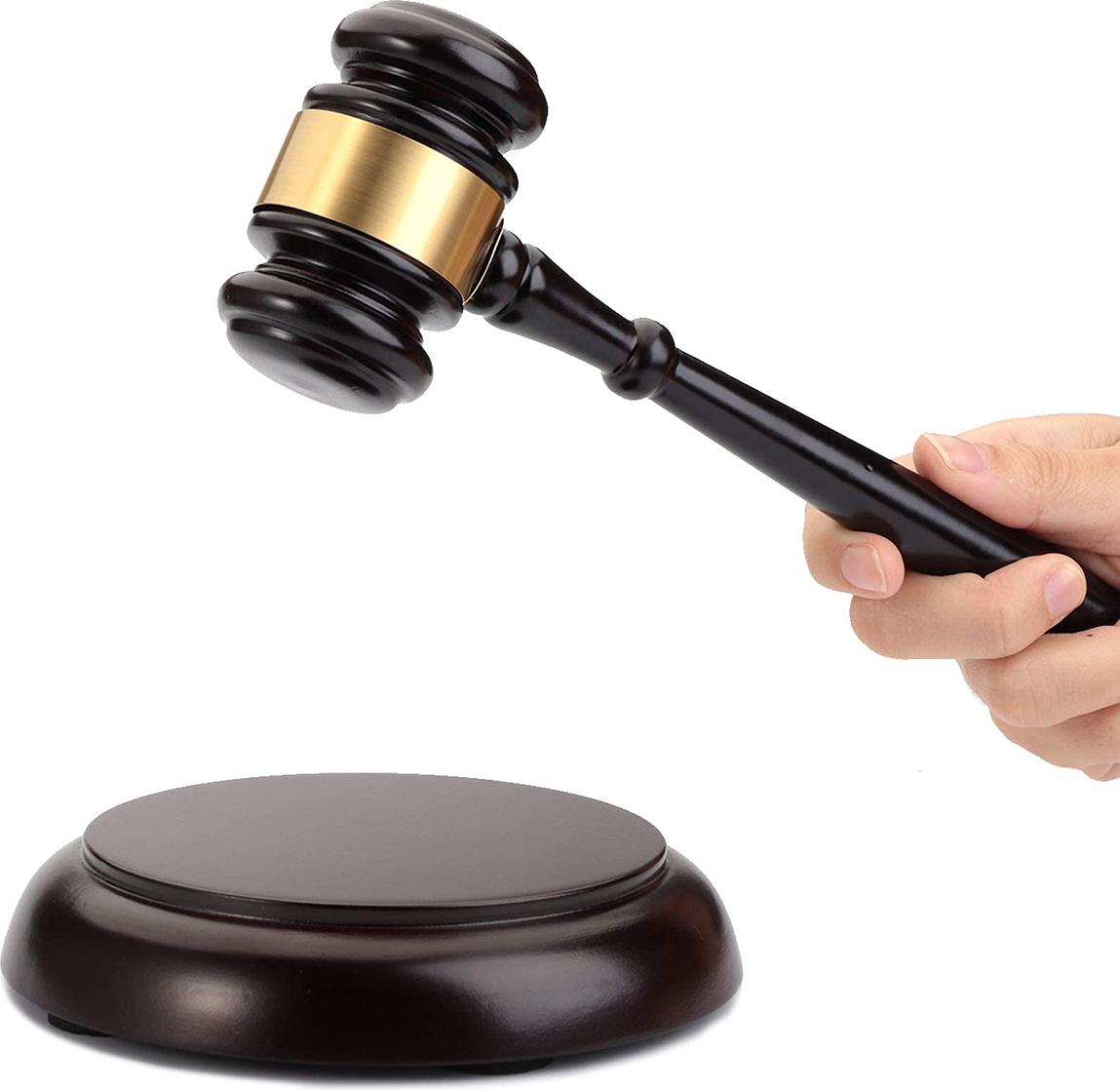 Welikera Holzrichterhammer Set, Ergonomischer Griff, 26,5 cm, Auktionshammer für Anwälte, Auktionen, Kinder Spielzeug KAUF-INTT-OS470-016