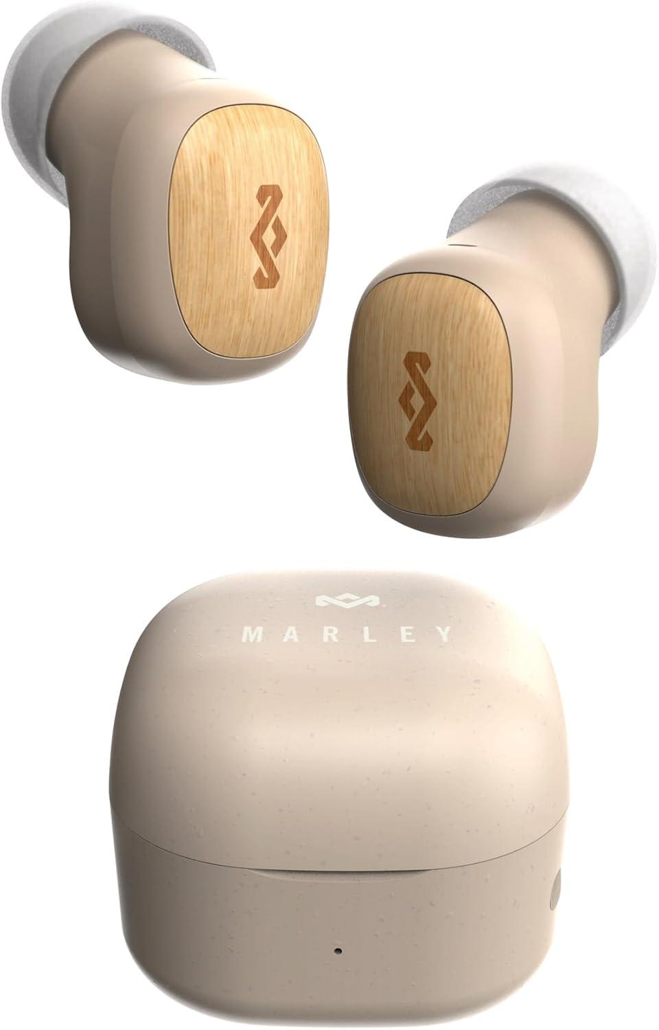 Marley In-Ear Bluetooth-Kopfhörer, 14 Stunden Wiedergabezeit, Mini TWS mit Ladecase, Nachhaltige Materialien Premium Audio-Erlebnis Lange Wiedergabezeit
