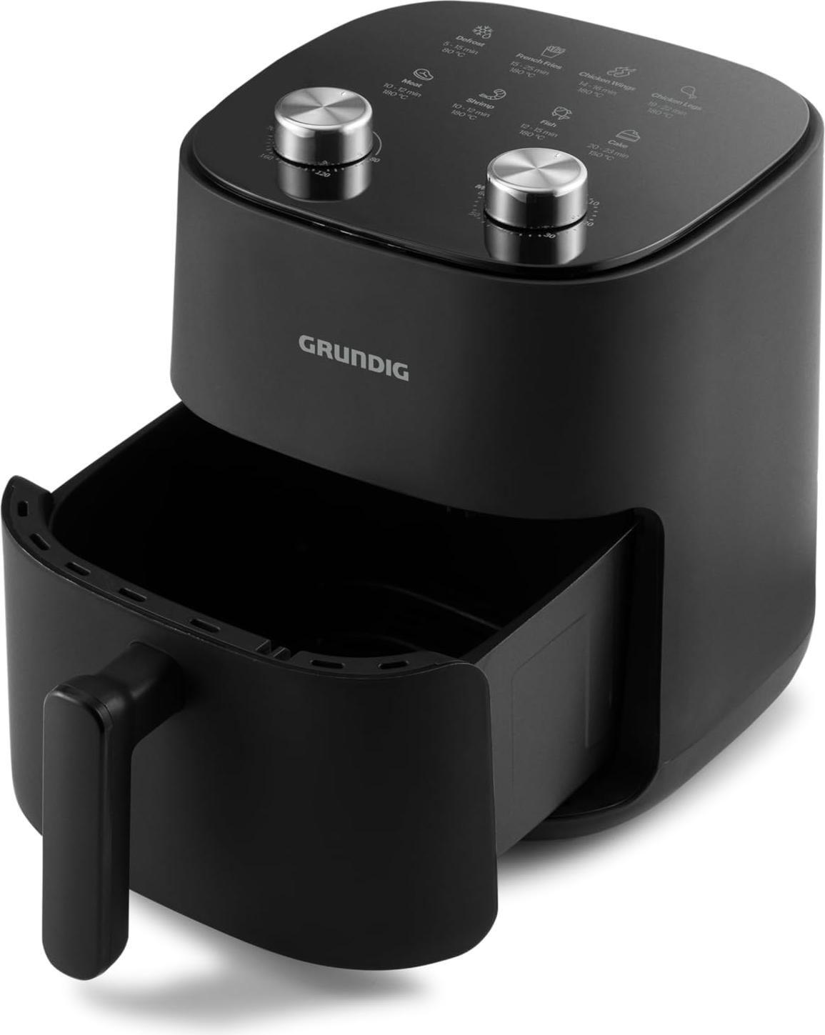 Grundig FRY 6321 L, Teplovzdušná fritéza, 4,7 L, 80 °C, 200 °C, 60 min, Samostarný