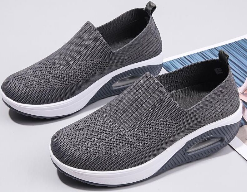 TUINANLE Laides Atmungsaktive Loafers Lässiger Sport-Sneaker, 35, Grau