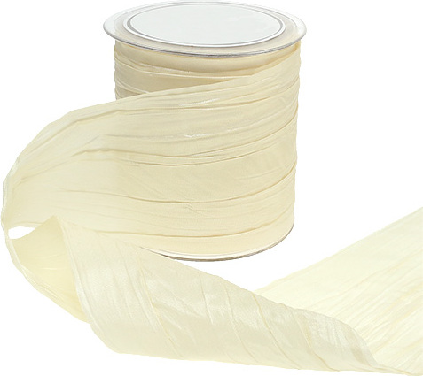 Mabella Tischband Creme Crash 100mm x 15m für Hochzeit Tischdeko & Blumengestecke 2234-100-420