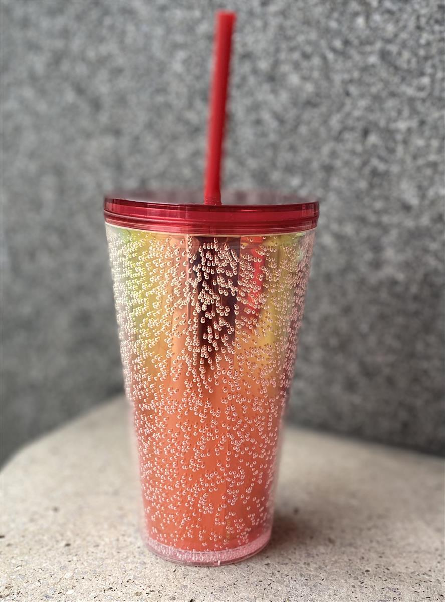 Starbucks Sparkling Tumbler Red Bubbles 16oz
