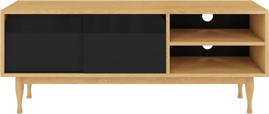 Skandica Tv-Schrank ELZA BLACK auf Eichenbeinen - 135 cm
