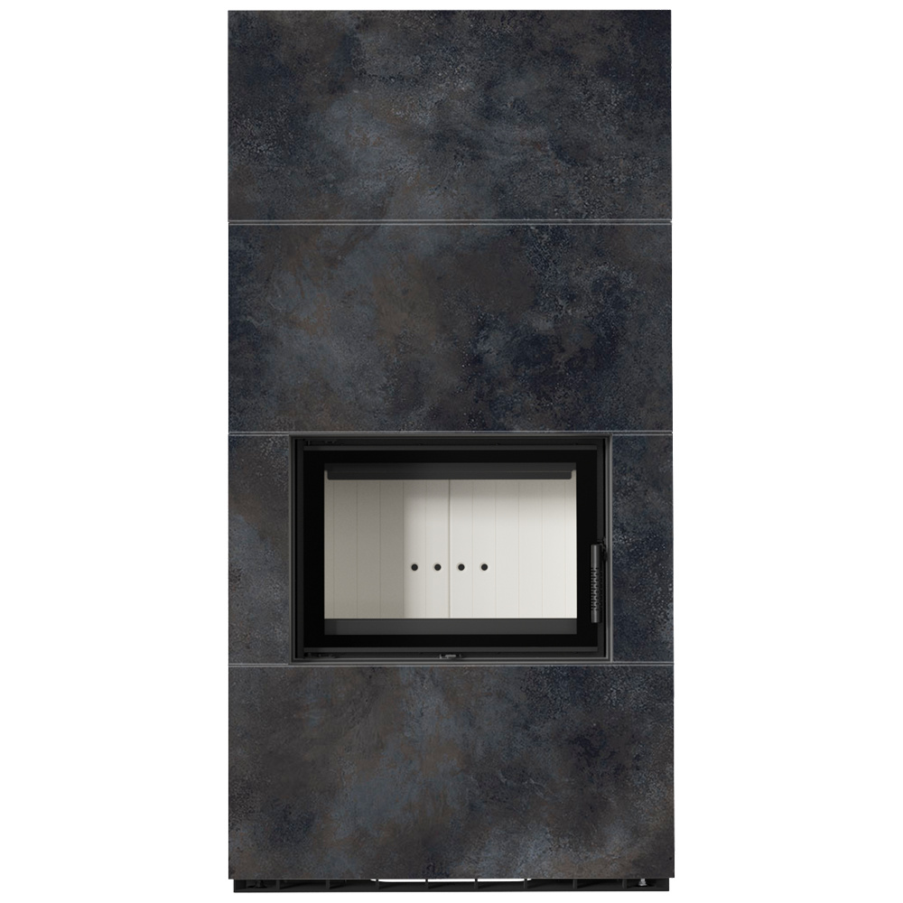 Kaminbausatz KRATKI FLOKI BOX 8 kW Ø 160 Quarzsinter OSSIDO NERO FLOKI/S/PF/Q/OS/N