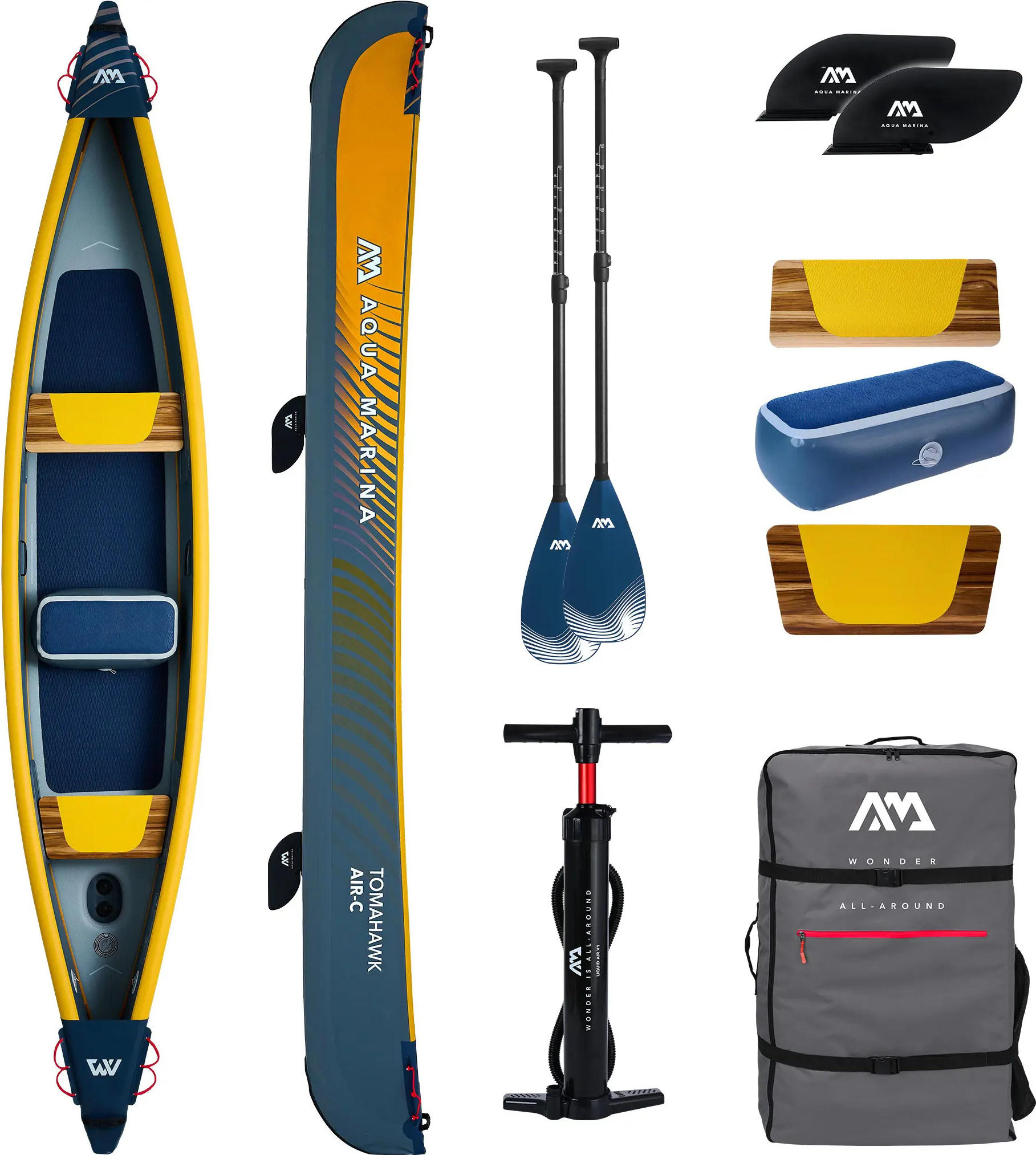 Kajak Aqua Marina Tomahawk AIR-C 478 cm + 2x CP-1 aufblasbares AIR-C.24+2CP1